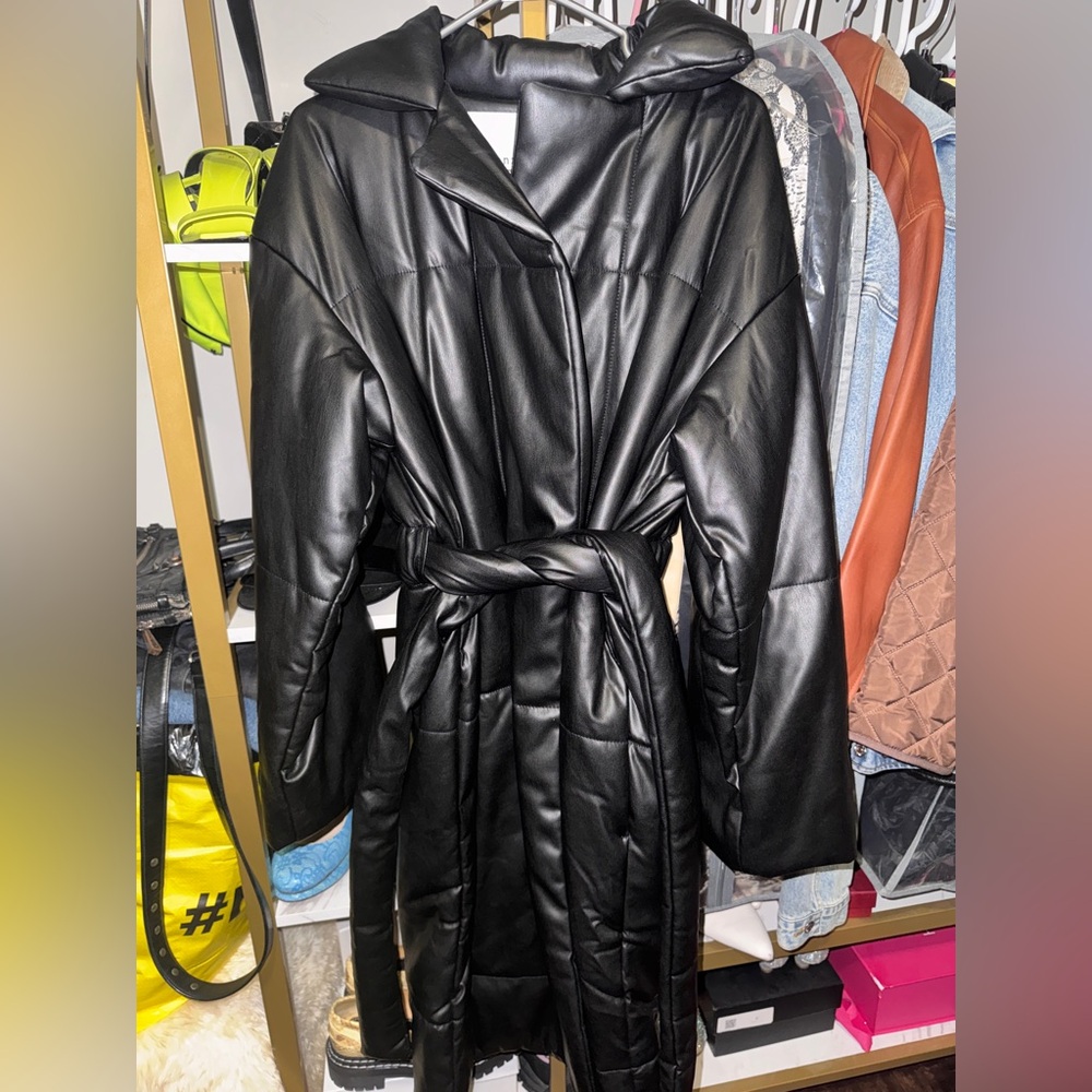 PROENZA SCHOULER Black faux leather coat - Picture 2 of 7